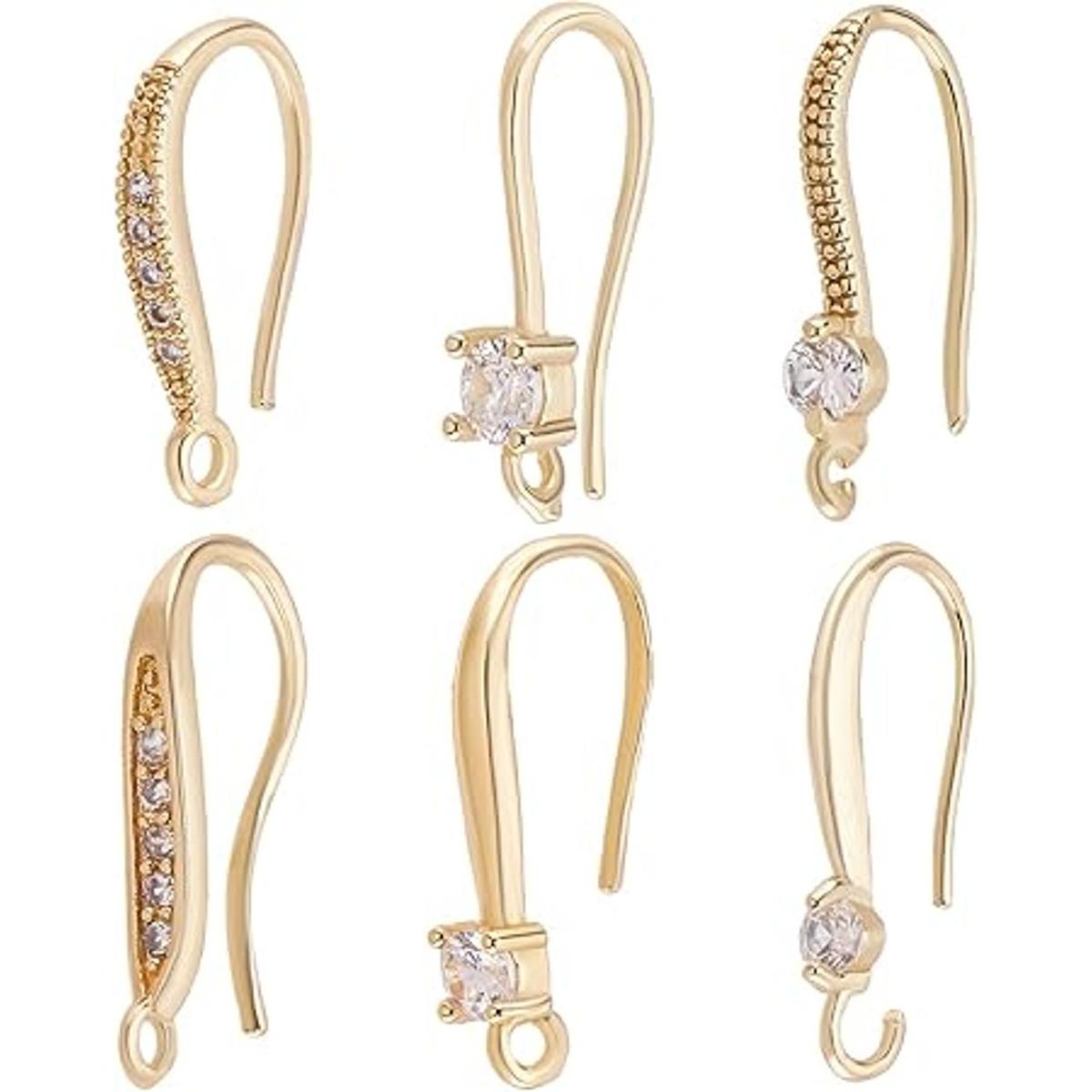 Beebeecraft 24 ganchos para aretes de circonita cúbica de