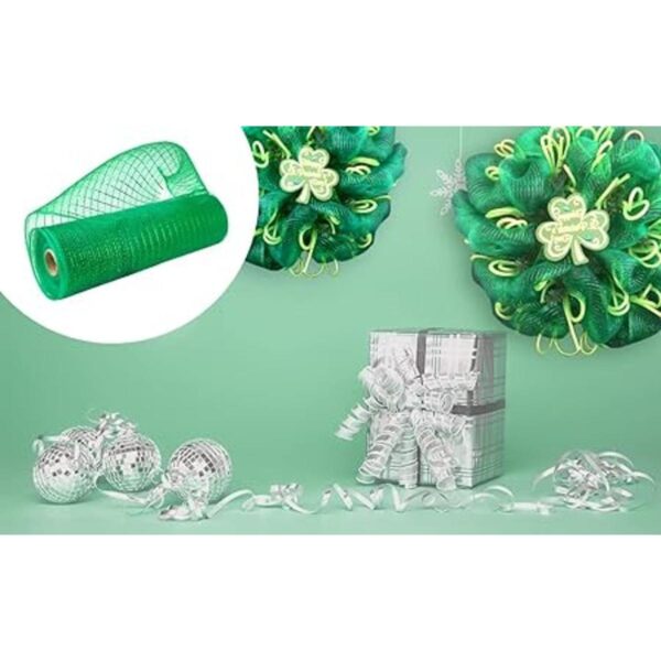 2 rollos de malla decorativa verde esmeralda con malla