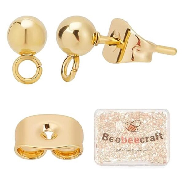 Beebeecraft 100 aretes chapados en oro de 24 quilates