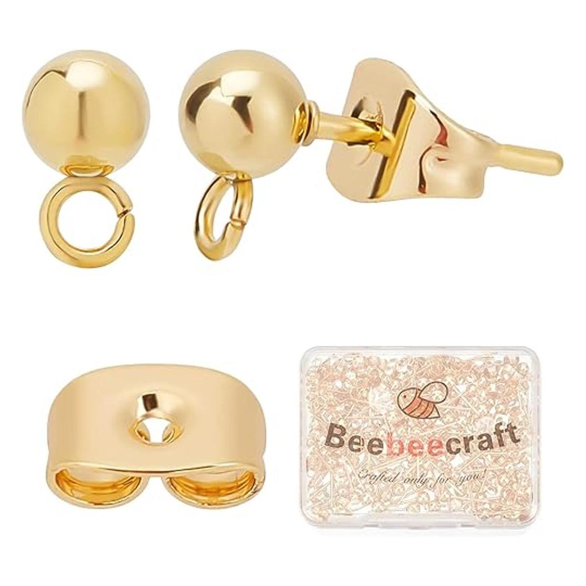 Beebeecraft 100 aretes chapados en oro de 24 quilates