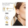 Beebeecraft 100 aretes chapados en oro de 24 quilates