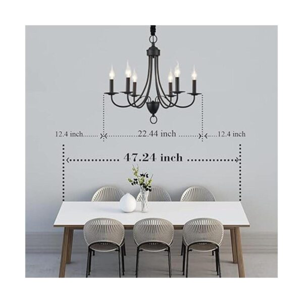 Kaluxry Candelabro negro 6 luces rústicas de hierro_2