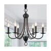 Kaluxry Candelabro negro 6 luces rústicas de hierro_1