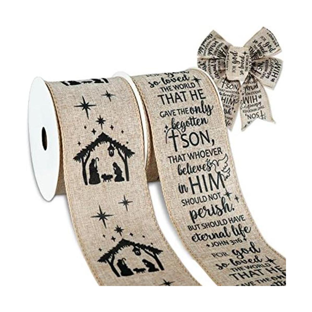 AnyDesign 2 rollos de cinta con alambre de Jesús de