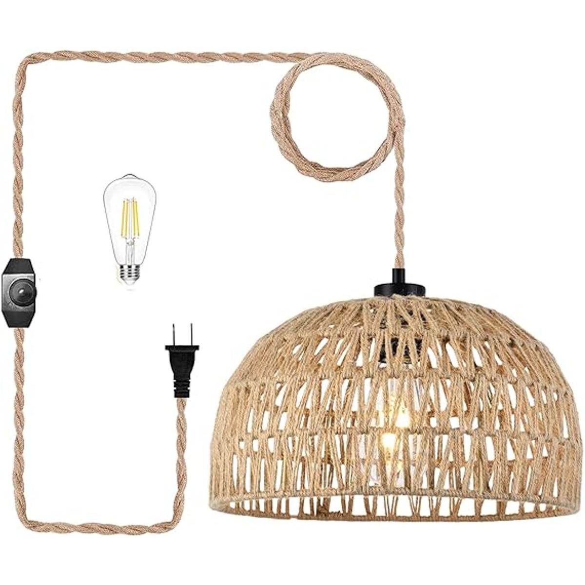 Lámpara colgante enchufable con cable enchufable lámpara