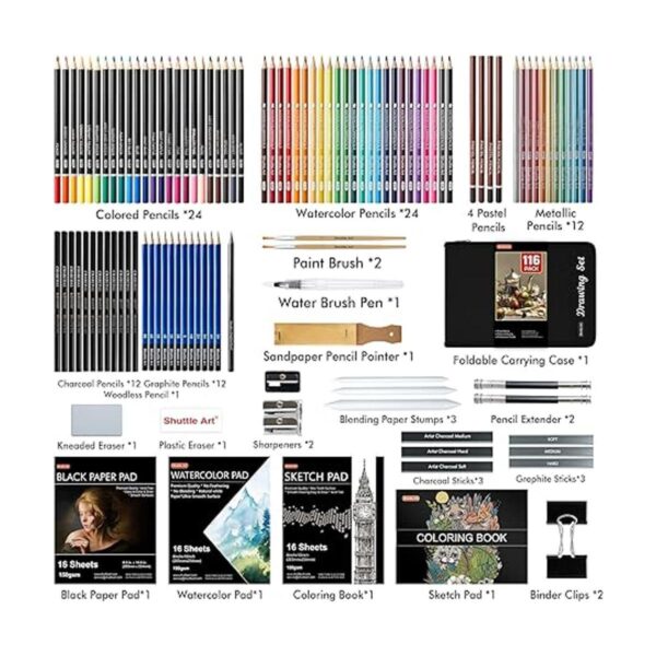 Kit de dibujo de 116 piezas suministros de dibujo