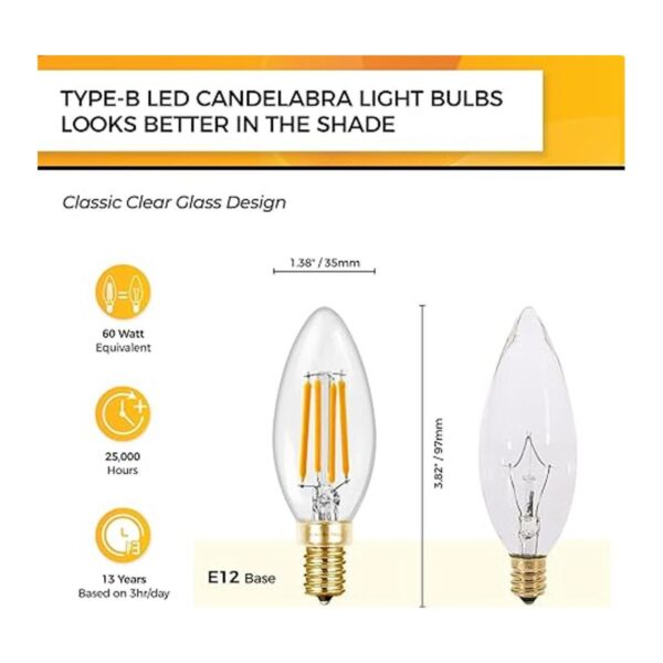 Bombilla LED E12 de 60 W regulable bombillas de
