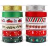 Kingovalley 12 rollos de cintas de Navidad cintas de