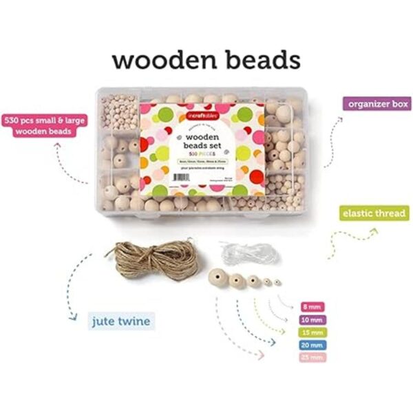 Incraftables Cuentas de madera natural para manualidades_2
