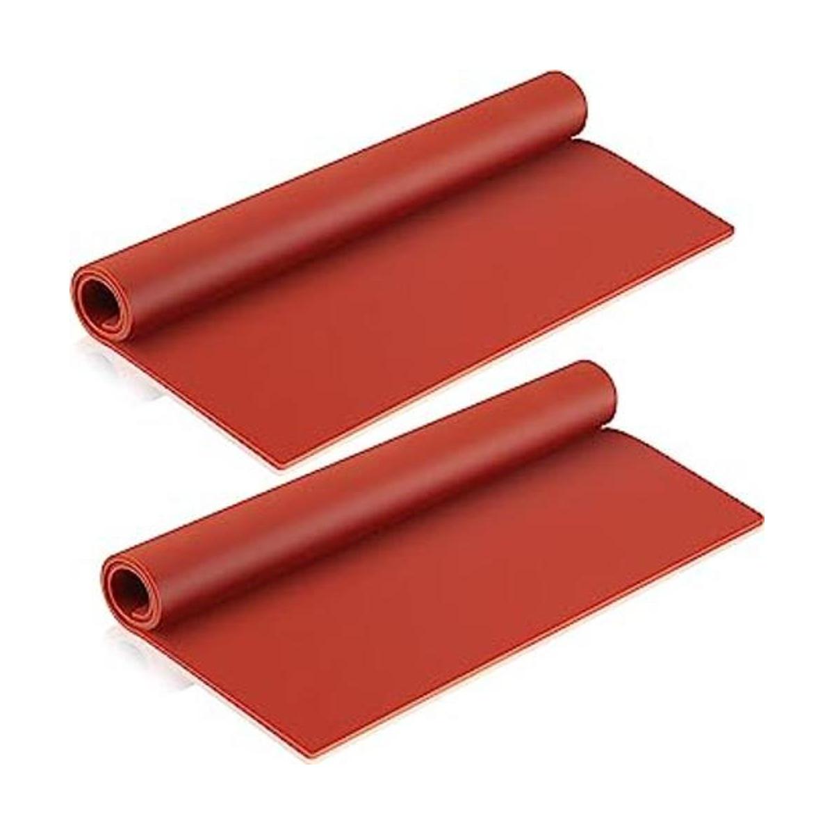 2 piezas de hoja de goma de silicona roja flexible de alta