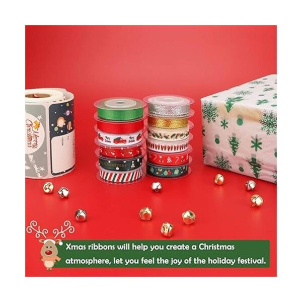 Kingovalley 12 rollos de cintas de Navidad cintas de