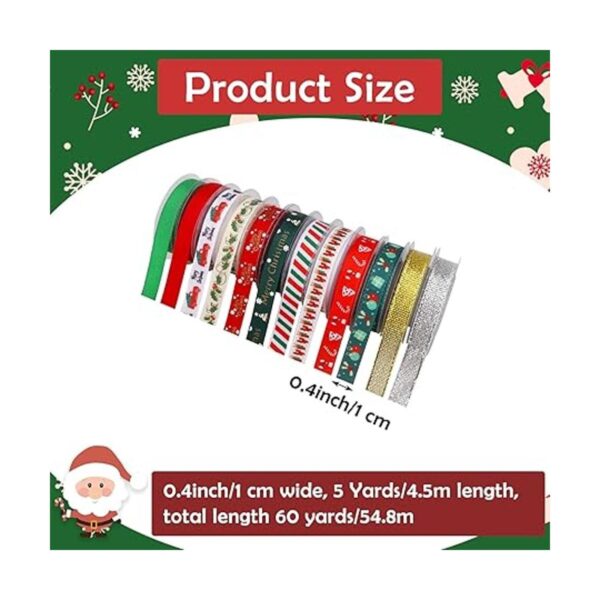 Kingovalley 12 rollos de cintas de Navidad cintas de