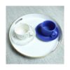 Spsyrine Bandeja decorativa redonda blanca bandeja de