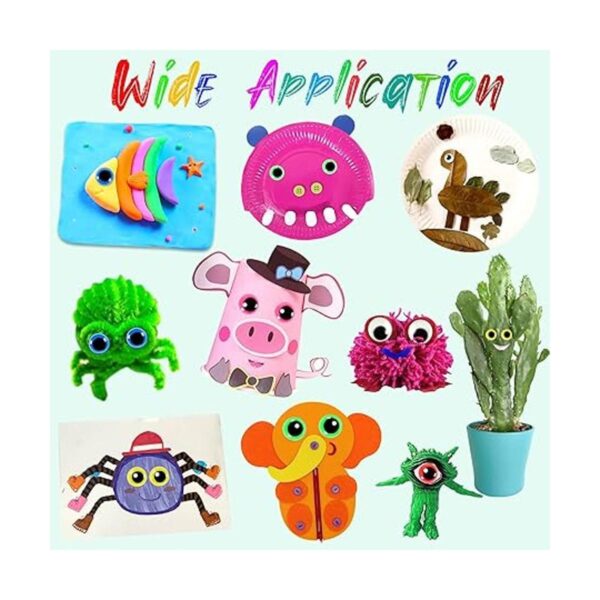 UPINS 1000 unidades Googly Wiggle Eyes autoadhesivas para