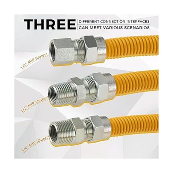 Línea de gas flexible de acero inoxidable de 72 pulgadas