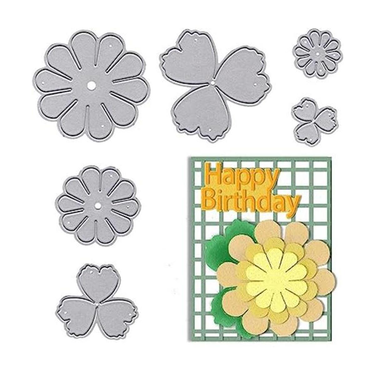 6 troqueles de corte de flores para hacer tarjetas
