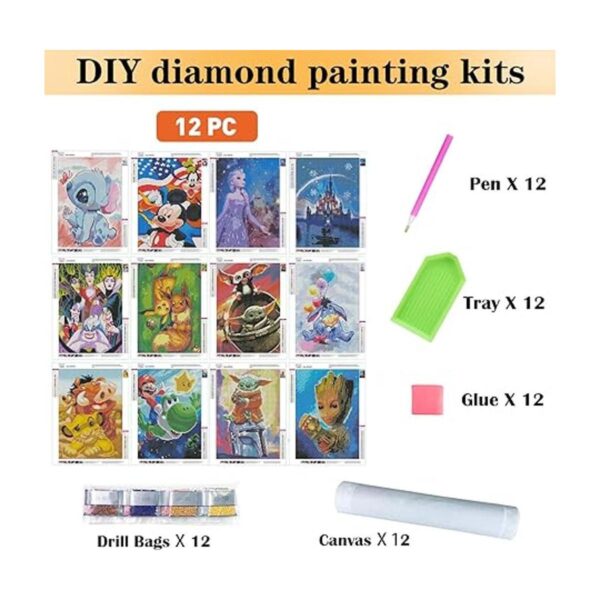 FFPTBNYX Paquete de 12 kits de pintura de diamantes para