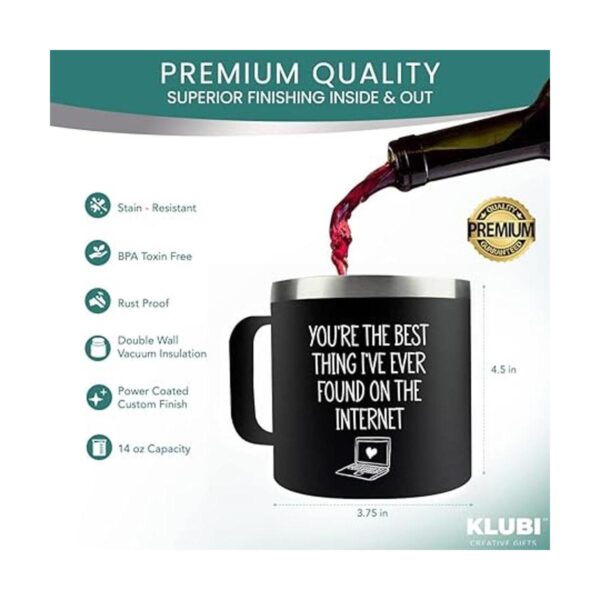 Regalos para él o ella taza de acero inoxidable de 14