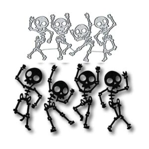4 piezas de troqueles de metal de esqueleto de Halloween_1
