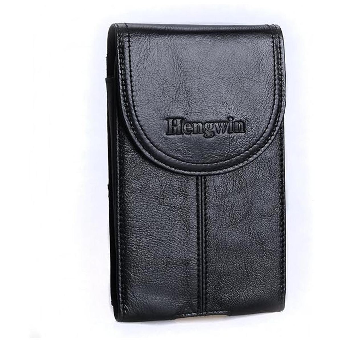 Hengwin Funda de piel auténtica para teléfono Samsung