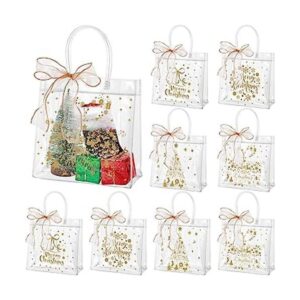 24 bolsas de regalo transparentes de Navidad con cinta de