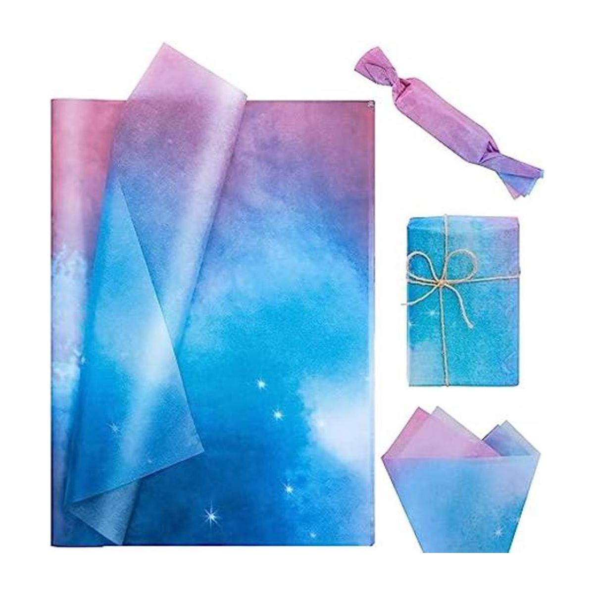 Bolsome 100 hojas de papel de seda degradado rosa y azul