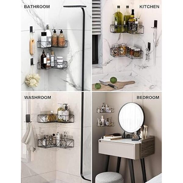 IPERLIFE Corner Shower Caddy Black Shower Organizer_2