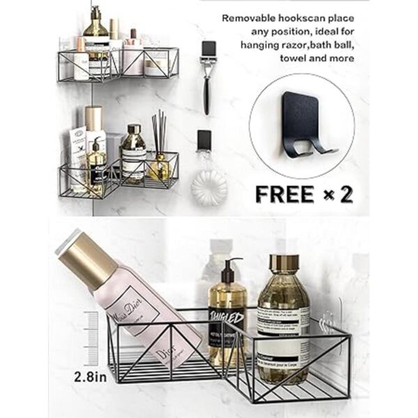 IPERLIFE Corner Shower Caddy Black Shower Organizer_4