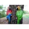 Paquete de 2 estatuas de loros artificiales colgantes de
