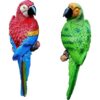 Paquete de 2 estatuas de loros artificiales colgantes de