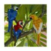 Paquete de 2 estatuas de loros artificiales colgantes de