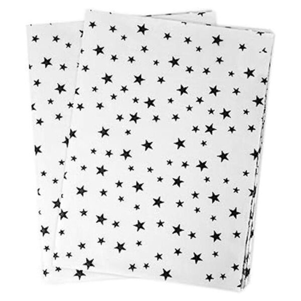 60 hojas de papel de seda blanco con estrella negra papel_1