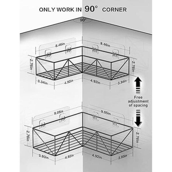 IPERLIFE Corner Shower Caddy Black Shower Organizer_5