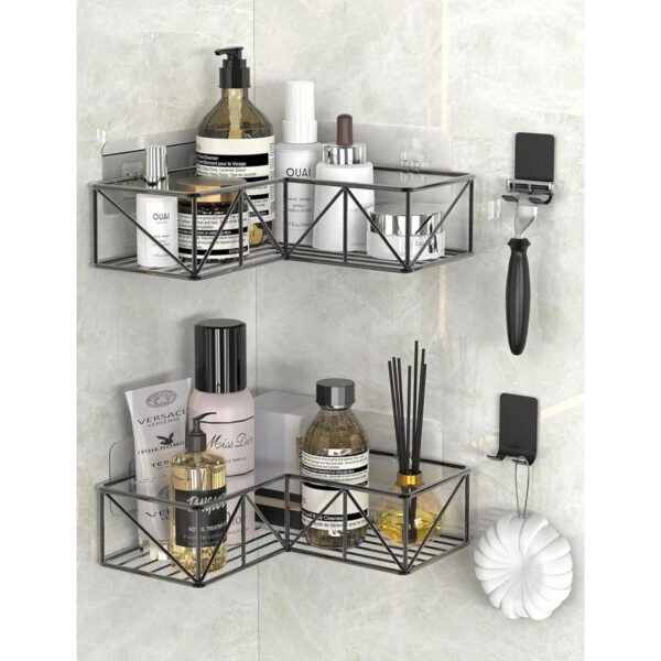 IPERLIFE Corner Shower Caddy Black Shower Organizer_1