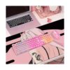 Pink Gaming Keyboard and Mouse Combo Light up Membrane