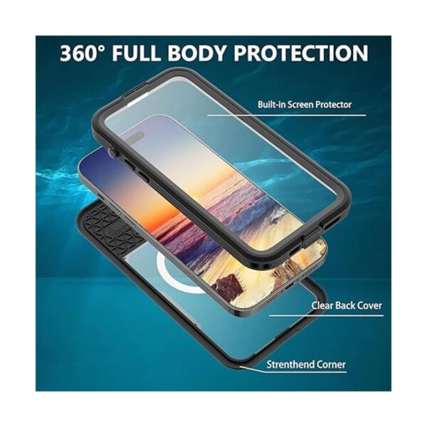 Funda impermeable para iPhone 14 Pro Max con protector de_2