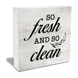 So Fresh and So Clean Cartel de caja de madera rústica_1