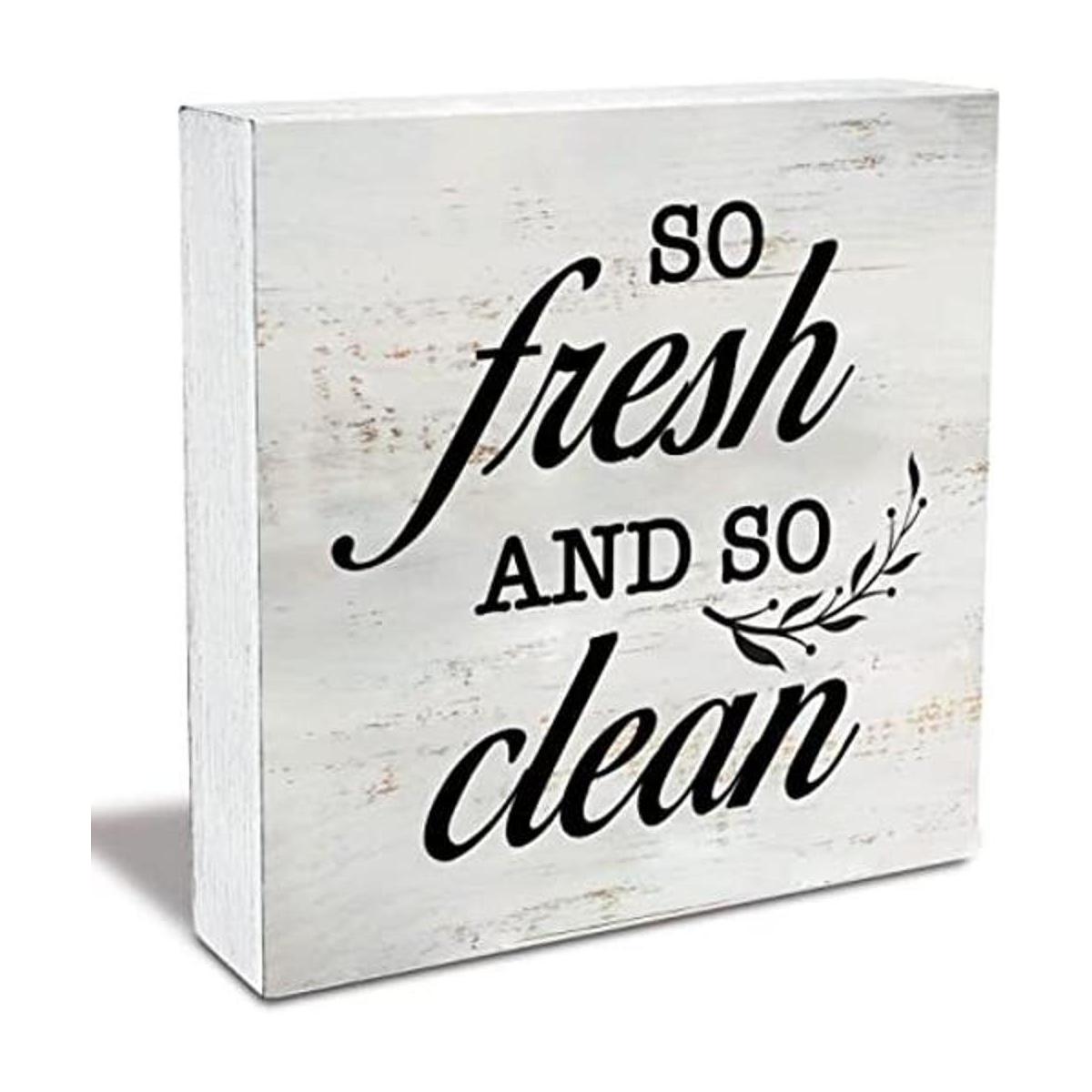 So Fresh and So Clean Cartel de caja de madera rústica