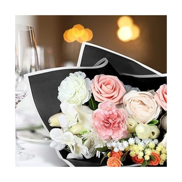 40 hojas de papel de regalo de flores de color puro borde