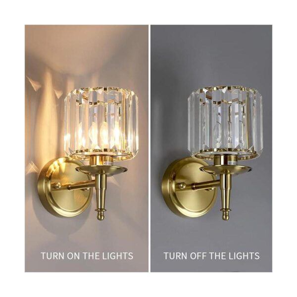 Set of 2 Modern Wall Sconces Crystal Wall Lamp Lampshade