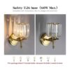Set of 2 Modern Wall Sconces Crystal Wall Lamp Lampshade