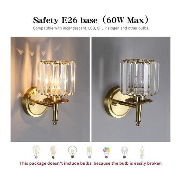 Set of 2 Modern Wall Sconces Crystal Wall Lamp Lampshade