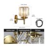 Set of 2 Modern Wall Sconces Crystal Wall Lamp Lampshade