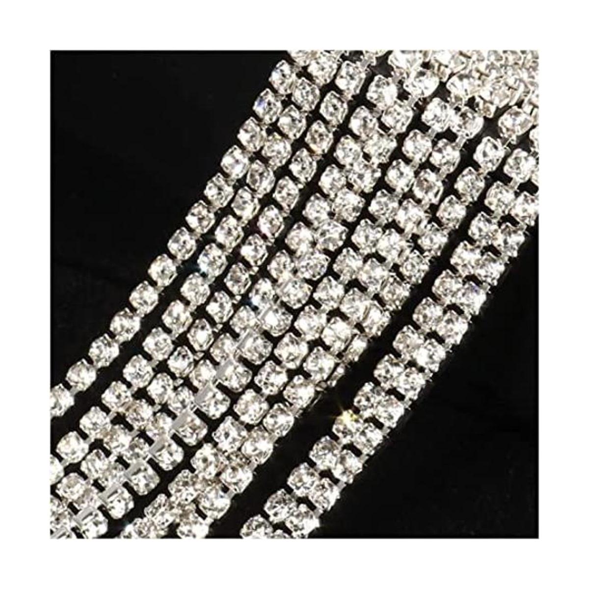 11 yardas Cadena de diamantes de imitación de cristal