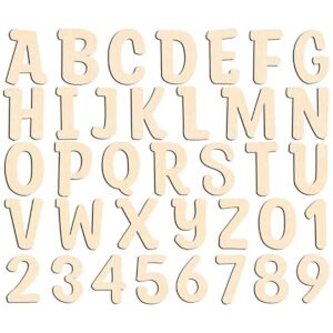 124 letras de madera de 2 pulgadas para manualidades