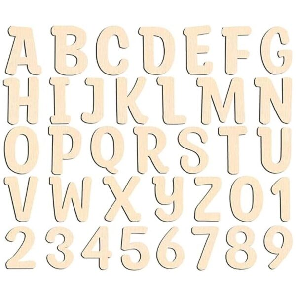 124 letras de madera de 2 pulgadas para manualidades