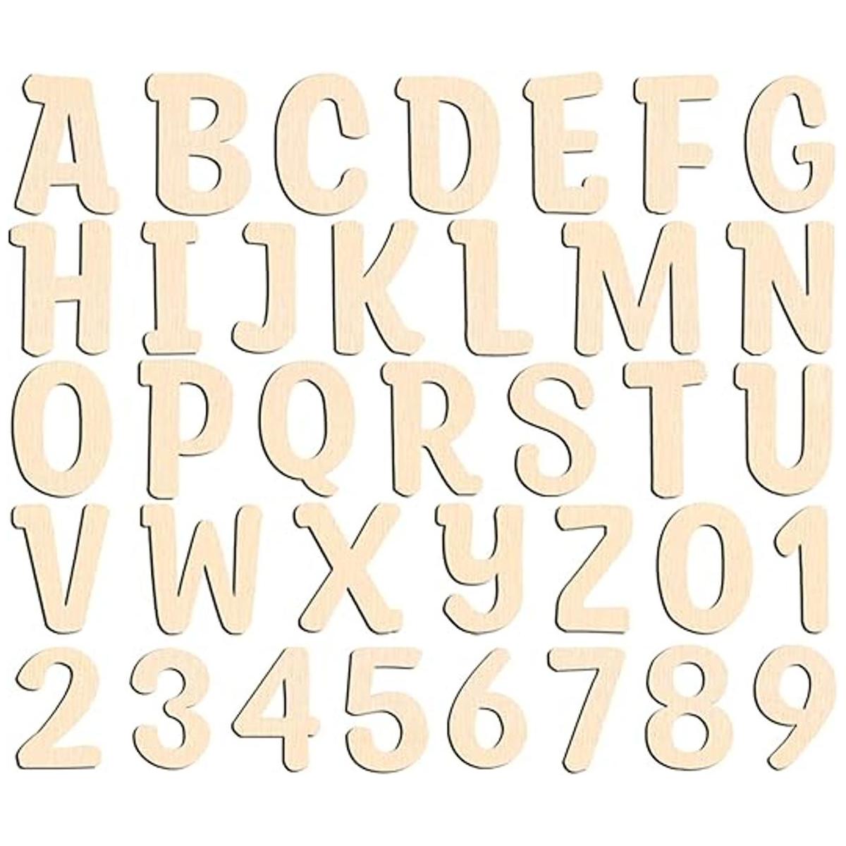 124 letras de madera de 2 pulgadas para manualidades