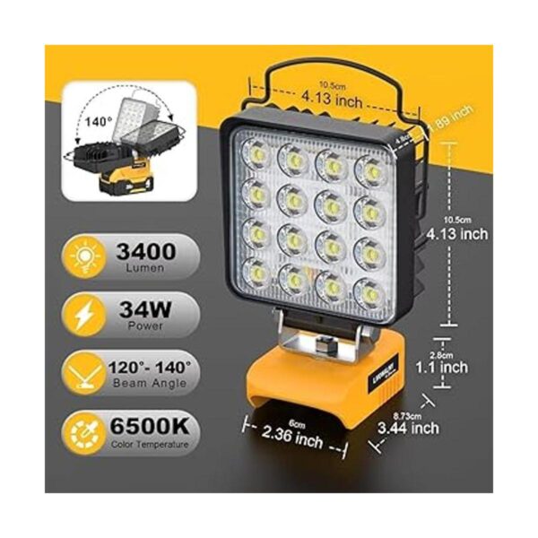 LIVOWALNY Luz de trabajo LED inalámbrica para batería