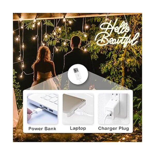 Hello Beautiul Letreros de neón blancos LooKLight LED de