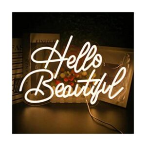 Hello Beautiul Letreros de neón blancos LooKLight LED de